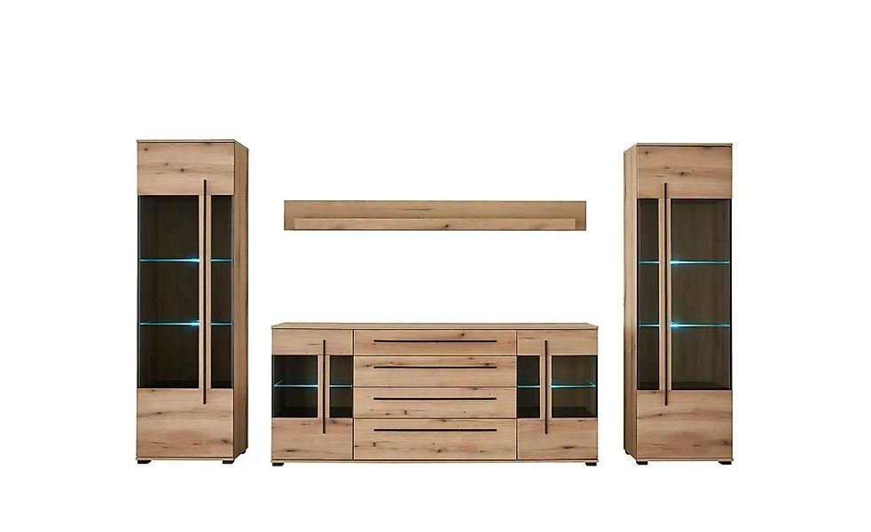 Wohnwand  Cantara ¦ braun ¦ Maße (cm): B: 240 H: 320 T: 42.0 Kommoden & Sid günstig online kaufen