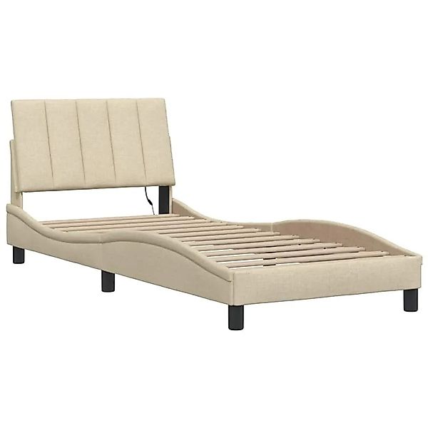 vidaXL Bettgestell Ohne Matratze Creme 90x200 cm Stoff 3310438 günstig online kaufen