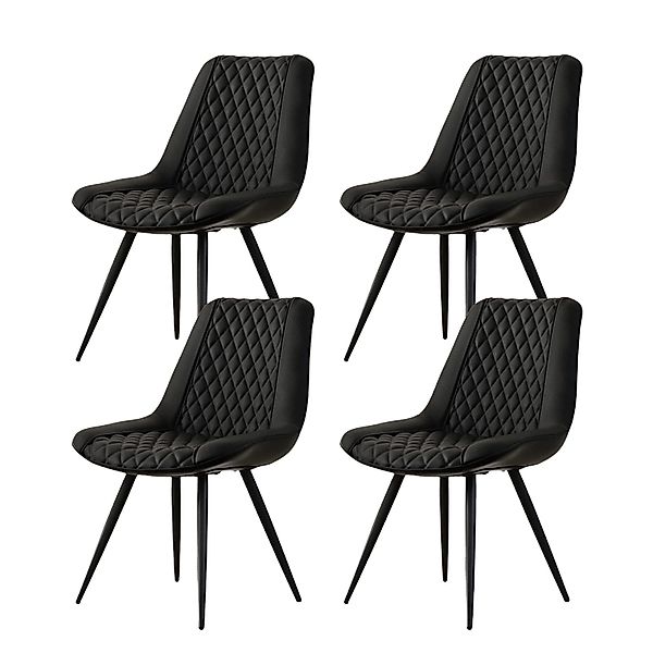 HTI-Living 4-Fußstuhl Stuhl Astrid Kunstleder Schwarz günstig online kaufen