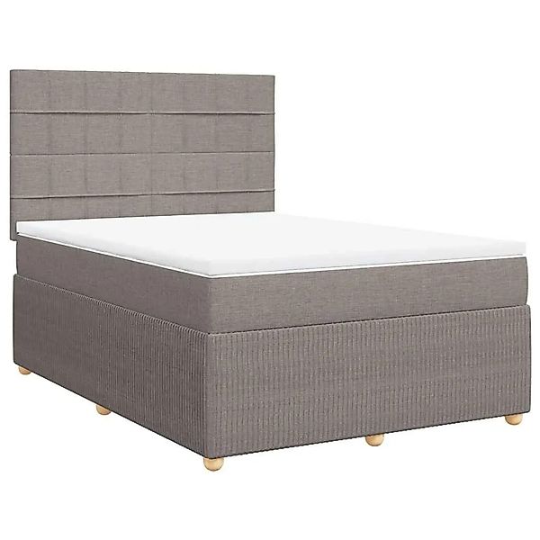vidaXL Boxspringbett mit Matratze Taupe 140x190 cm Stoff 3292055 günstig online kaufen