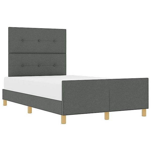 vidaXL Bett Bettgestell Dunkelgrau 120x190 cm Stoff (1-tlg) günstig online kaufen
