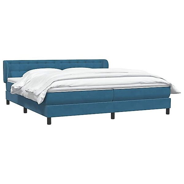 vidaXL Bett Boxspringbett mit Matratzen Dunkelblau 200x210 cm Samt günstig online kaufen