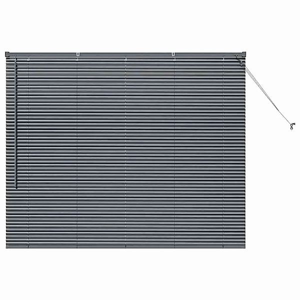 vidaXL Balkenjalousien mit Vorhängen Dunkelgrau 130 x 160 cm Aluminium 4200 günstig online kaufen