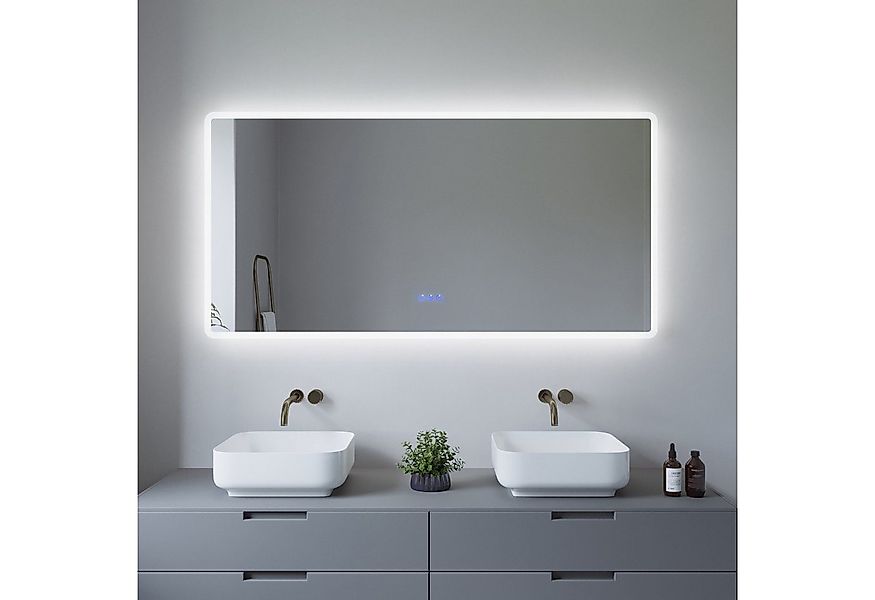 AQUALAVOS Badspiegel LED Badspiegel 140x70 cm Großer Badezimmer Wandspiegel günstig online kaufen