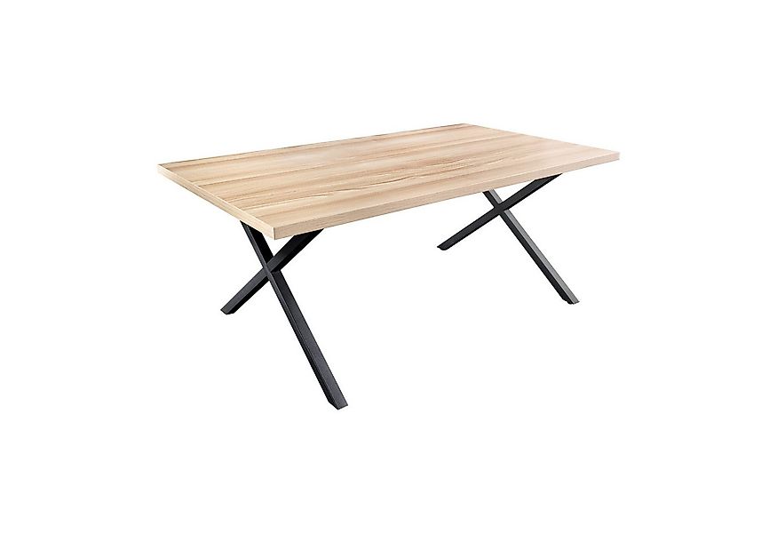 riess-ambiente Esstisch LOFT 160cm natur / schwarz - x-Gestell, Stahl, Holz günstig online kaufen