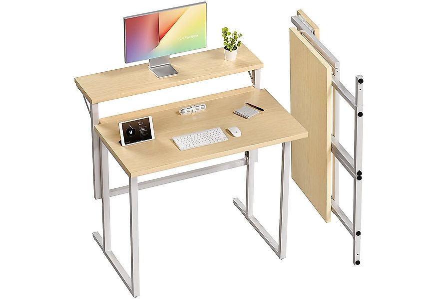 HOMALL Schreibtisch Klappbarer Schreibtisch mit Monitorhalterung Gaming-Sch günstig online kaufen