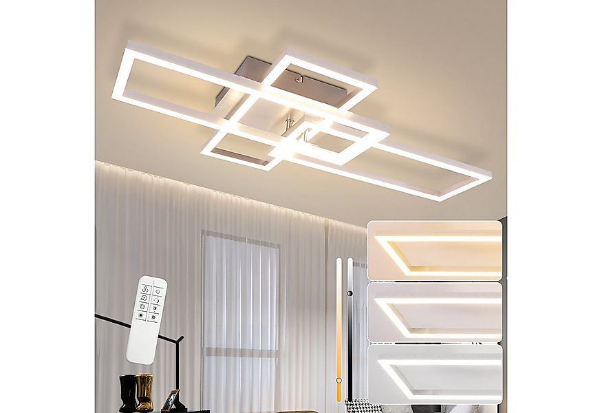 ZMH LED Deckenleuchte Wohnzimmer Schwarz 2/3 Rahmen Modern Dimmbar Schlafzi günstig online kaufen