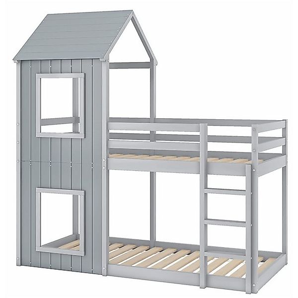 Yemaster Etagenbett 90x200 cm Etagenbett aus Massivholz, Kinderbett mit Lei günstig online kaufen