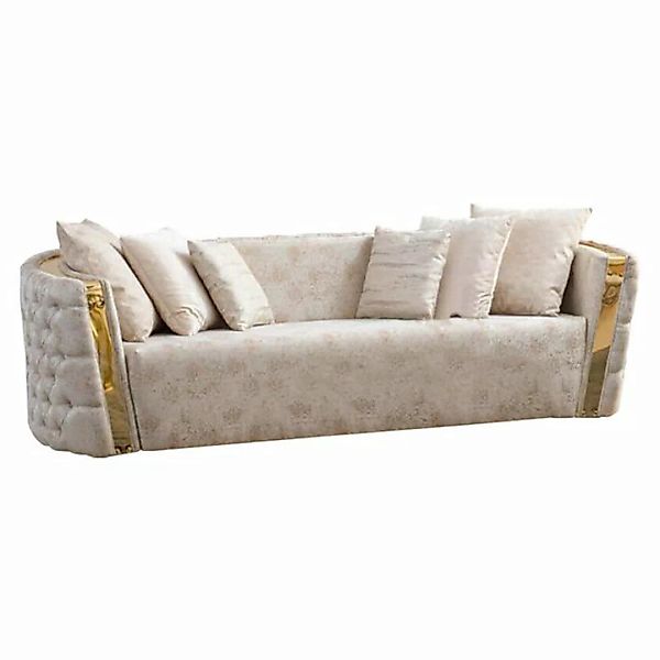 JVmoebel Sofa Exklusive Edelstahl Couch Moderner 3-Sitzer Luxuriöse Wohnzim günstig online kaufen
