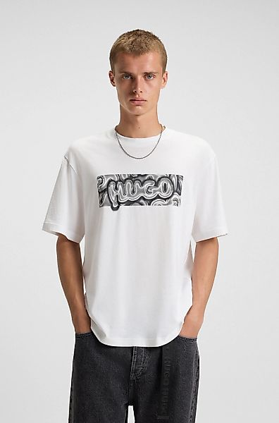 HUGO Blue T-Shirt "Nedirix", Rundhalsausschnitt, regular fit, Logoprint günstig online kaufen