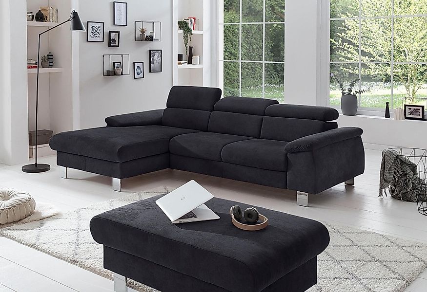 COTTA Ecksofa Komaris, Ecksofa, wahlweise mit RGB-LED-Beleuchtung und Bettf günstig online kaufen