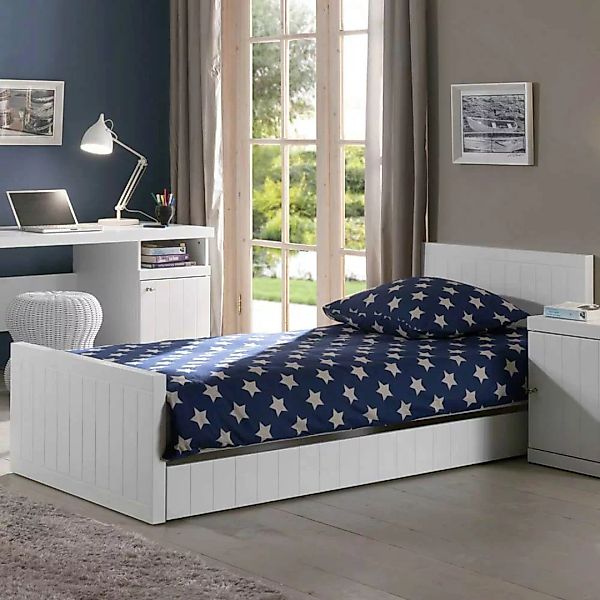 Jugendzimmerbett in Weiß aus MDF günstig online kaufen