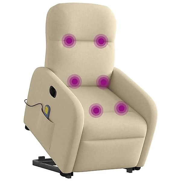 vidaXL Elektrischer Massagesessel mit Aufstehhilfe Creme Stoff 3303010 günstig online kaufen