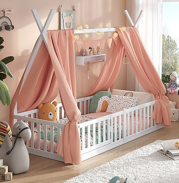 Alavya Home® Kinderbett Hausbett Bodenbett SKY SET aus Buche – FSC® 100% mi günstig online kaufen