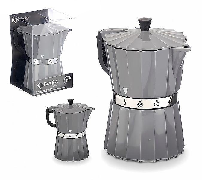 KINVARA Kurzzeitmesser KURZZEITMESSER Espressokanne 60 min Grau Eieruhr Küc günstig online kaufen