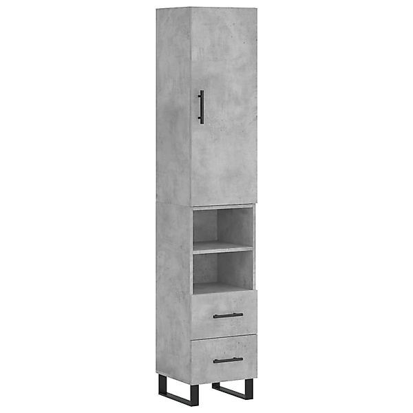 vidaXL Highboard Betongrau 34,5x34x180 cm Holzwerkstoff 3198941 günstig online kaufen
