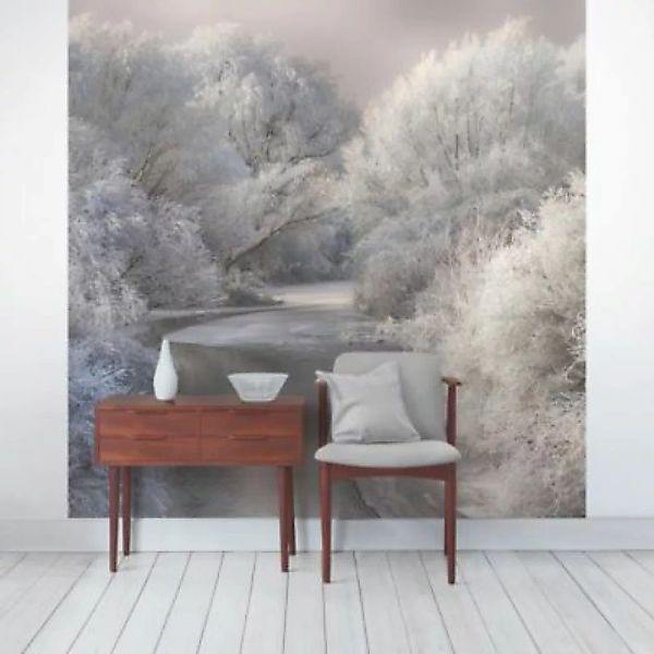 Bilderwelten Fototapete Wald Winter Song weiß Gr. 480 x 320 günstig online kaufen