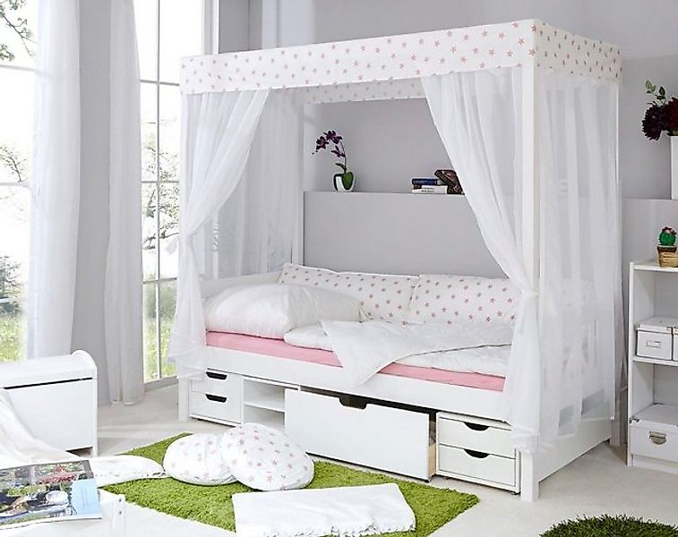 Ticaa Himmelbett "Lino", Himmelbett, inkl. Schubkasten und Rollrost günstig online kaufen