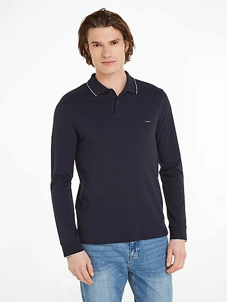 Calvin Klein Poloshirt "STRETCH PIQUE TIPPING LS POLO", mit Markenlabel günstig online kaufen