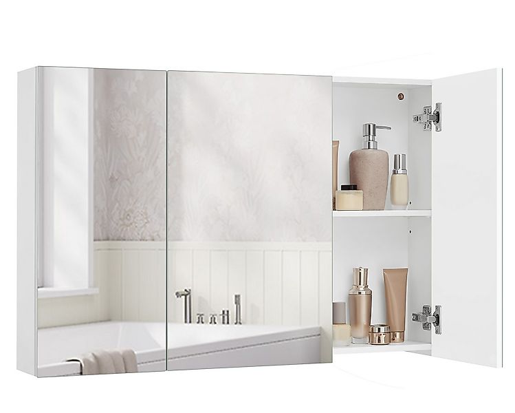 VASAGLE Spiegelschrank Badezimmerschrank Aufbewahrungsschrank Breite 60-90c günstig online kaufen