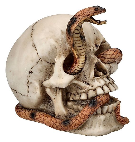 Figuren Shop GmbH Fantasy-Figur Totenkopf Figur - Kobra Schädel - Gothic De günstig online kaufen