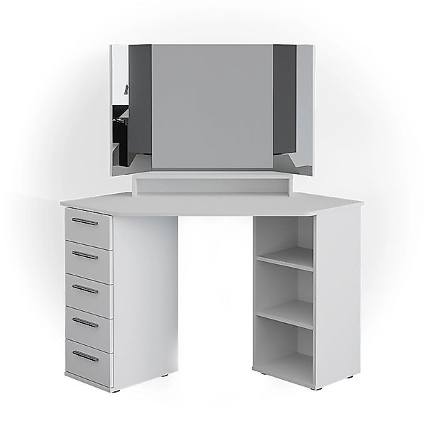 Vicco Eckschminktisch Sofia Weiß/Weiß 128.4 cm günstig online kaufen
