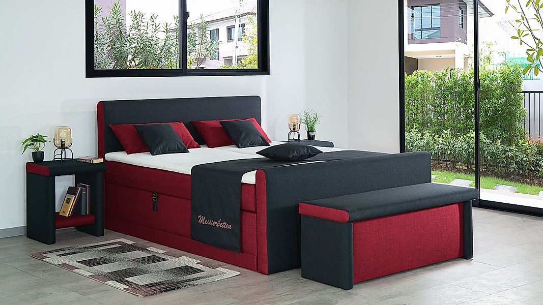 Meisterbetten Boxspringbett Amos (mit Motor, Fußteil, günstig online kaufen