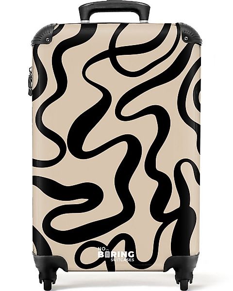 NoBoringSuitcases.com© Hartschalen-Trolley Beige mit schwarzen abstrakten L günstig online kaufen
