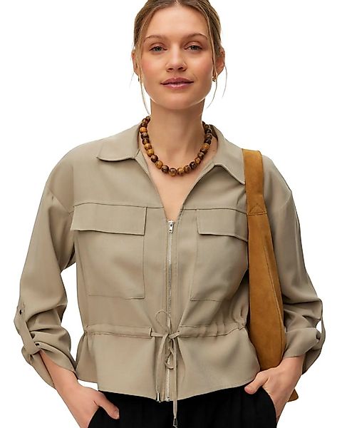 Vero Moda Langarmbluse Moderne Kurze Bluse mit Kordelzug und Krempelärmeln günstig online kaufen