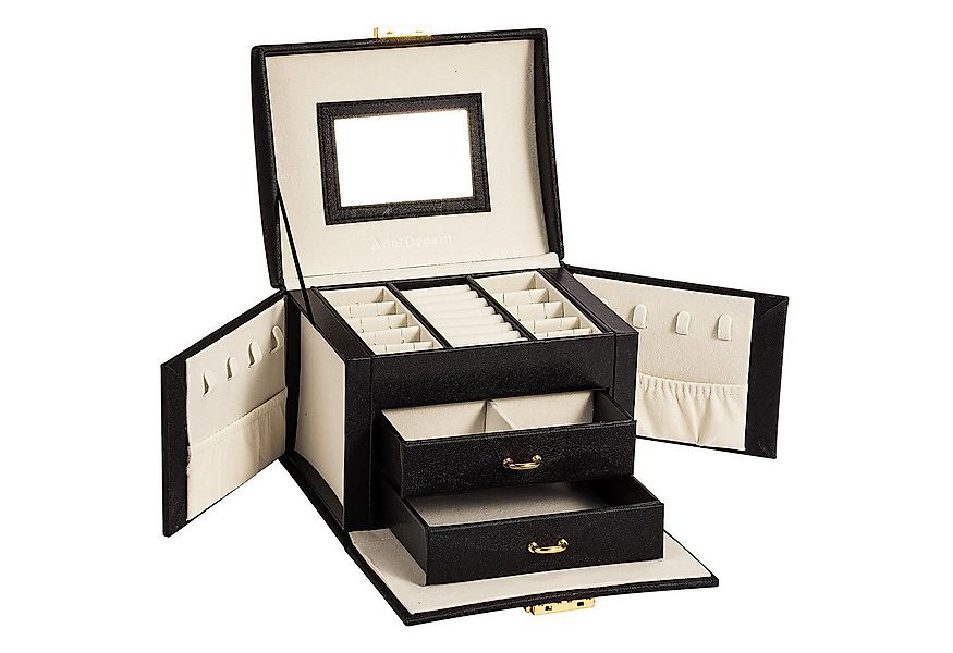 AdelDream Schmuckkasten Mini-Schmuckkästchen, 3 Ebenen, 2 Schubladen, 3 Far günstig online kaufen