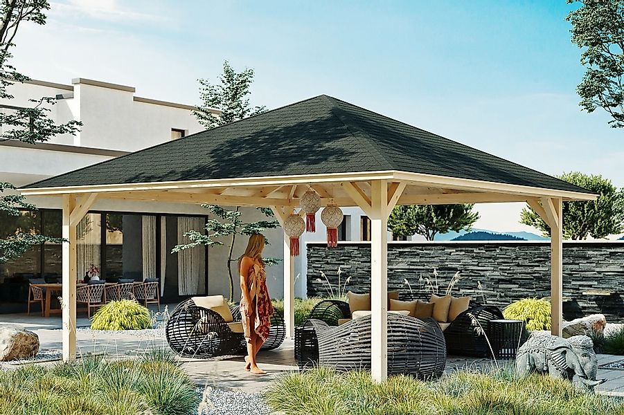 Skanholz Holzpavillon "Cannes 4", Leimholz, 489 x 489 cm günstig online kaufen