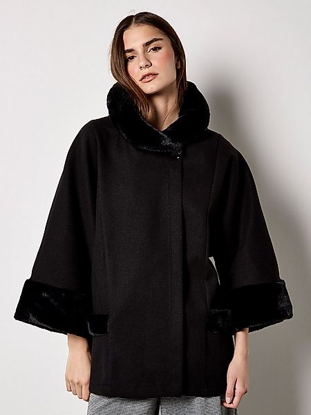 Apricot Fellimitatjacke Poncho-Jacke mit Kunstfellbesatz günstig online kaufen