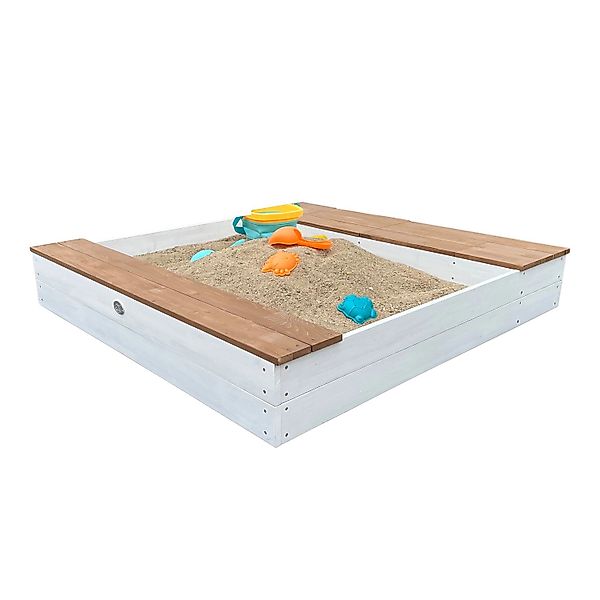 Axi Sandkasten Evy mit Becken und Stauraum Weiß Braun 117 cm x 18,7 cm x 11 günstig online kaufen
