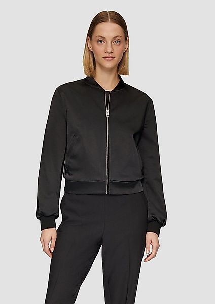 s.Oliver Funktionsjacke Indoor-Jacke Satinblouson mit Rippbündchen günstig online kaufen