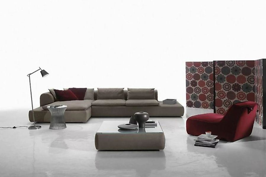 JVmoebel Ecksofa L Form Sofa Couch Polster Sofas Wohnzimmer Ledersofa Braun günstig online kaufen