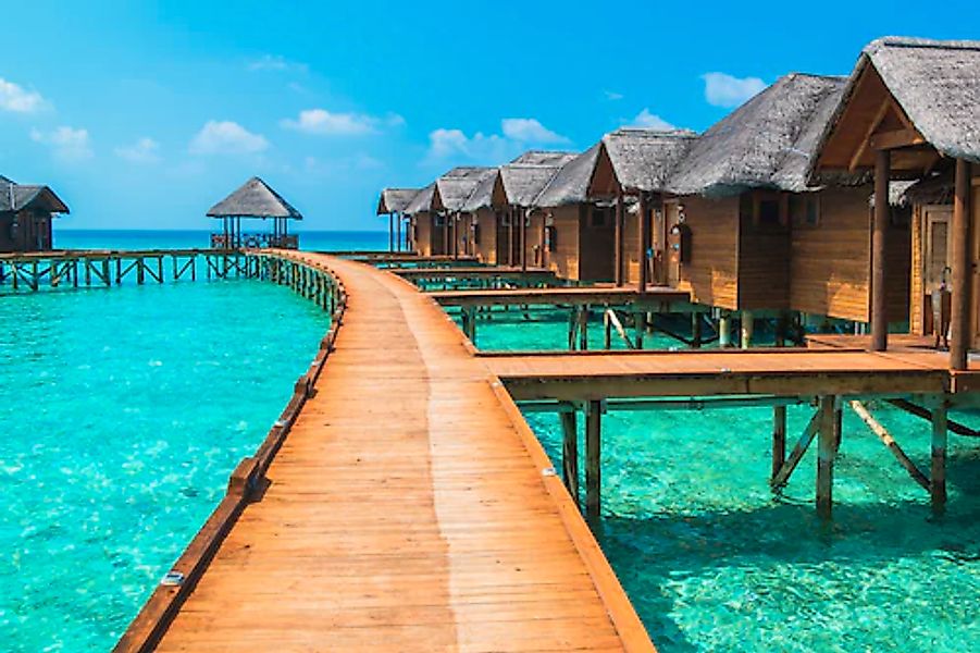 Papermoon Fototapete »Water Bungalows« glatt günstig online kaufen