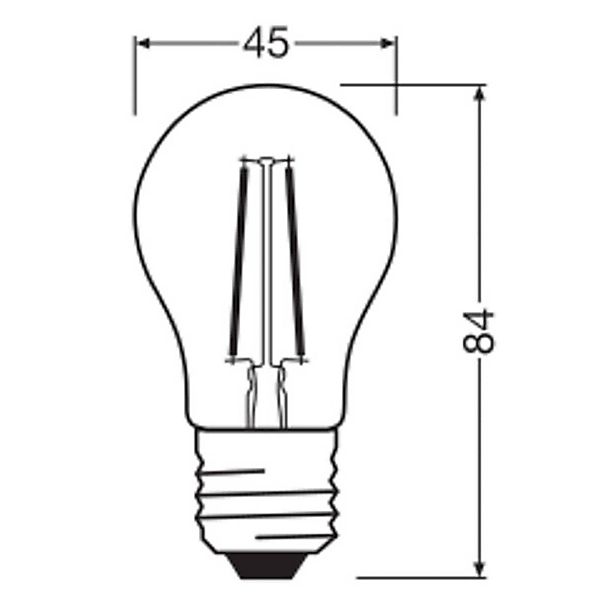 OSRAM LED-Leuchtmittel Tropfen P45, E27 1 W Filament 2.700 K günstig online kaufen