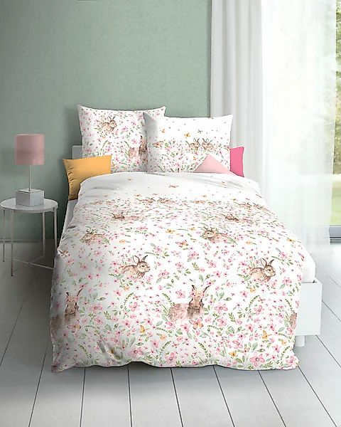 Kaeppel Bettwäsche Bettwäsche "Häschen", Mako-Satin, Blumen günstig online kaufen