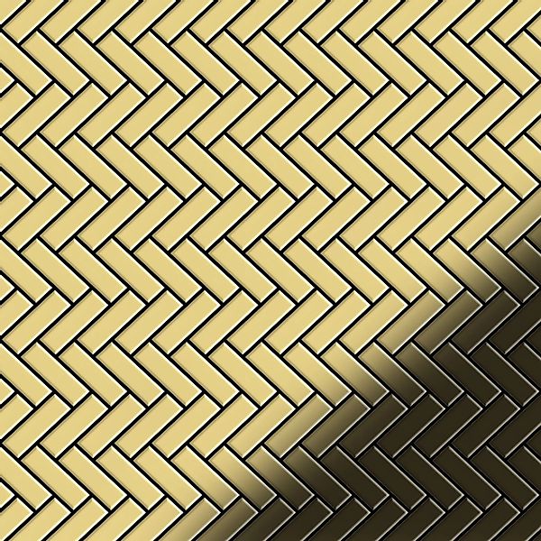 ALLOY Mosaik Fliese Massiv Metall Messing Gewalzt Gold 1,6mm Stark Herringb günstig online kaufen