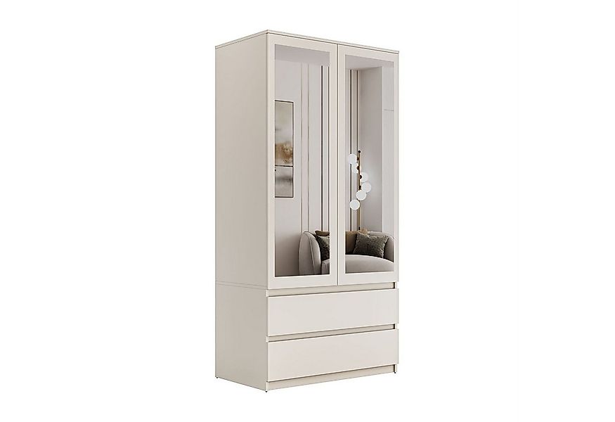 Lookway Kleiderschrank HANA SS-90 mit 2 Türen und großem Spiegel günstig online kaufen