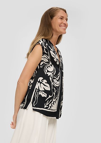 s.Oliver BLACK LABEL Kurzarmbluse Satinbluse ohne günstig online kaufen