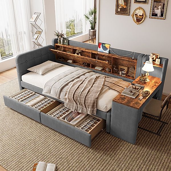 STILVORA Schlafsofa 90×200 mit Schubladen,Tagesbett Daybett günstig online kaufen
