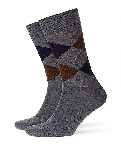 Burlington Socken Grau mit Argyle-Muster günstig online kaufen