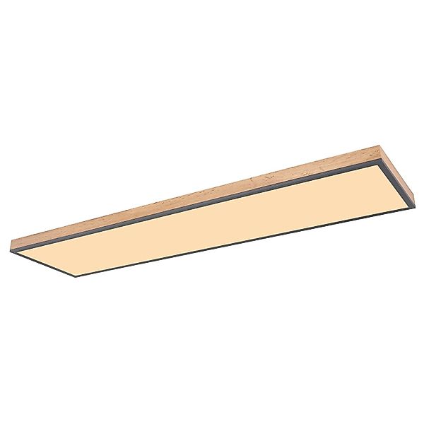 Globo LED-Deckenleuchte Doro Holzfarben/Graphit 120 x 30 cm günstig online kaufen