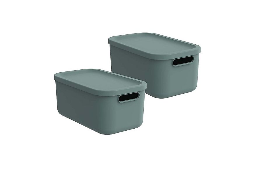 ROTHO Aufbewahrungsbox Albula Light 2er-Set Kiste 12l mit Deckel (Aufbewahr günstig online kaufen