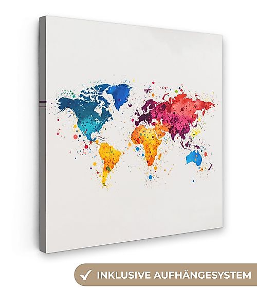 OneMillionCanvasses® Leinwandbild Weltkarte - Graffiti - günstig online kaufen
