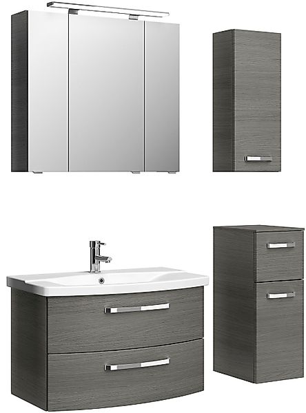 Saphir Badmöbel-Set "Serie 4010 4-teilig Keramik-Waschtisch mit LED-Spiegel günstig online kaufen