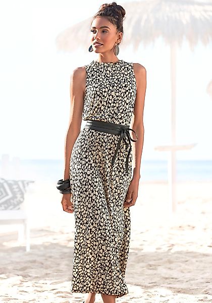 LASCANA Jerseykleid mit Alloverdruck, Midikleid, hochgeschlossen, sommerlic günstig online kaufen