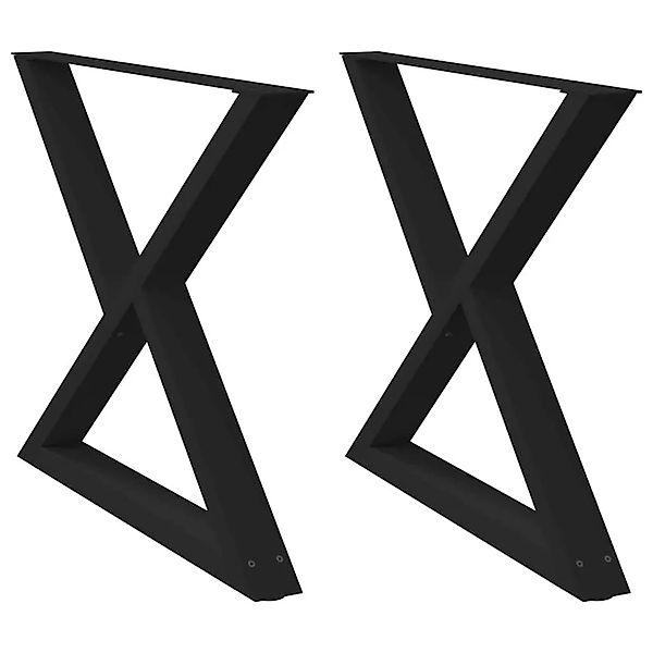 vidaXL Esstisch Beine 2 Stk Schwarz 90x72-73,3 cm Stahl 4012732 günstig online kaufen