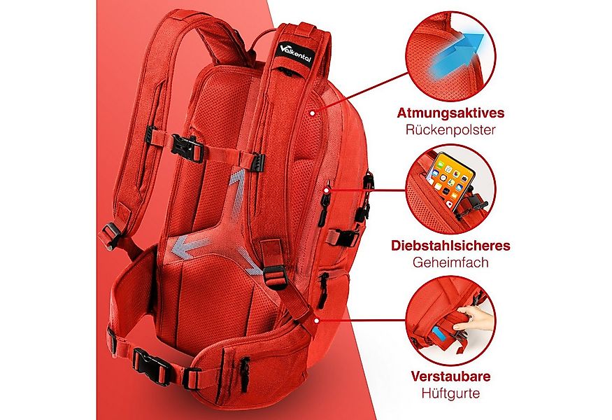 Valkental Wanderrucksack Fahrradrucksack & Outdoor Rucksack (2-tlg), wasser günstig online kaufen